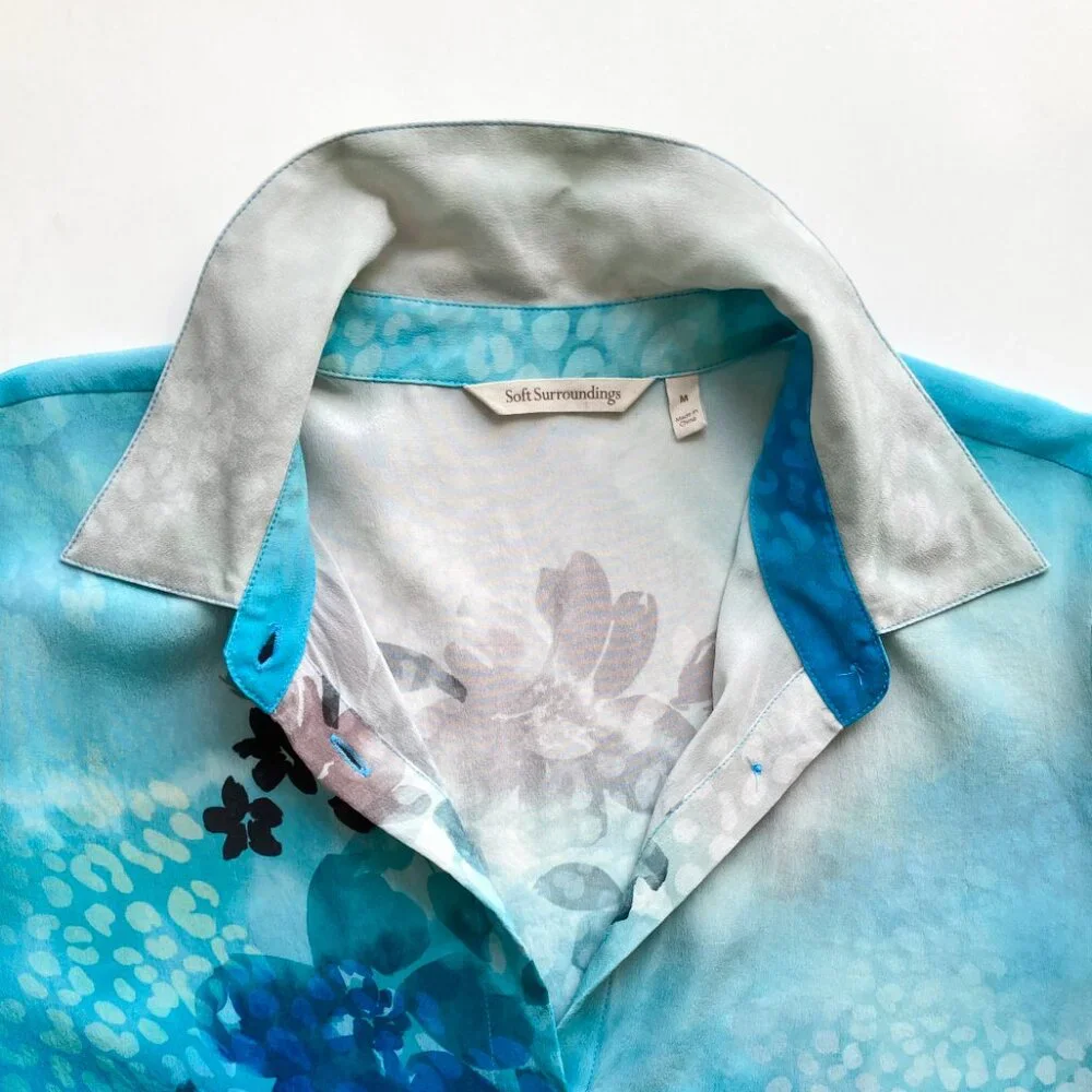 Soft Surroundings JOLENE Silk Floral Blouse - Picture 6 of 10